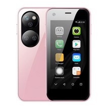 Sudroid 언락 미니 스마트폰 2.5인치 미니 폰 세계에서 가장 작은 휴대폰 3G 네트워크 프리미엄 어린이 폰 쿼드 코어 소형 휴대폰 (블랙), Pink