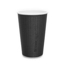 3중 단열종이컵 엠보싱 블랙 16oz, 1박스