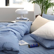 베이직톤 클래식 고밀도 순면80수 광폭 호텔식 차렵이불 풀세트 이불+침대패드+베개커버