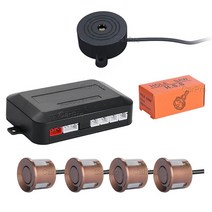 자동차 전방 감지 센서 CarPro 범용 4 개의 부저 12V 22mm 주차 키트 역방향 백업 레이더 사운드 경고 표시기 프로브 시스템 597EA 3, 10 Mocha Brown