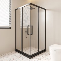 접이식 간이 샤워 부스 코너 L자형 스테인레스 직각, 80X80cm