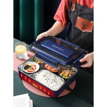 스텐 런치박스 도시락 식판 소풍 밀폐 회사원 배달, 도시락5칸+국그릇