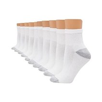 헤인스 여성 가치 발목 소프트 수분주름 양말 10팩 14팩 가능, White - 10 Pack, 8-12