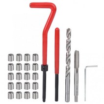 스레드 수리 키트 25pcs M6 탭 드릴 비트 손상된 도구 스테인레스 스틸 코일
