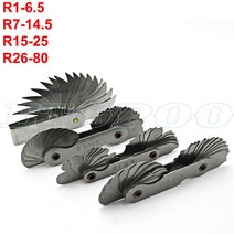 4pcs 반지름계측기 스텐 R16 5/R7 14 5/R15 25/R26 80mm 오목 볼록호 실버톤 측정공구 게이지, 05 4pcs set