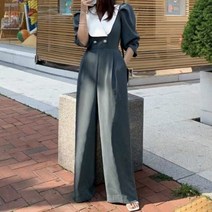 여성 점프수트 하객룩 정장 세트 봄 가을 간절기 (3color)