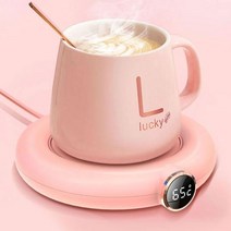 컵워머 컵 데우기 음료 보온 3단 온도조절 USB전원 117mm LED온도표시, 화이트