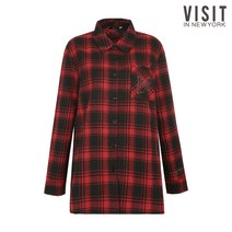[비지트인뉴욕(VISIT IN NEWYORK)] 체크 포켓 자수 셔츠(VV9LS1H)