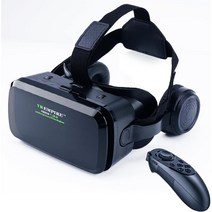 VR Headset for iPhone EMPIRE Cell Phone Virtual Reality vr headsets Headsets with Wireless Earphones, 블랙입니다.