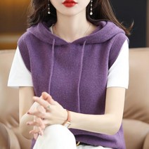 가을 오픈형 후드 니트 조끼 베스트 하늘비즈 A25 I183U362