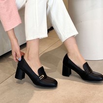 (광주신세계)데코드 스퀘어 베이직 로퍼힐 펌프스 6cm소보제화 6cm 138244