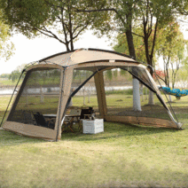 대형쉘터 사계절 동계 리빙쉘 장박 텐트 초대형 캠핑 대형 전실 텐트, 그린 쉘터 플라이 어닝