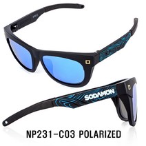 소다몬 NEW NPNG2 시리즈 편광 스포츠 선글라스, [3] NP231-C03 블랙/블루미러 편광렌즈