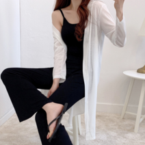 [모노위크] [600장판매/당일배송] 얇고 시원한 여름 린넨 루즈핏 오픈 로브 숄 롱가디건