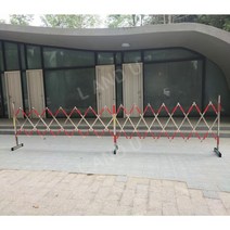 자바라 학교 정문 대문 펜스 접이식 바리게이트 이동할 수 있는 스테인리스 담 옥외 건축, 짙은 높이 1.2m 길이 5m 빨간색