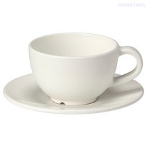 이케아 머그컵 바르다겐 찻잔+받침 오프화이트 주방 커피 음료 물 잔 카페 식당