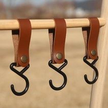 감성캠핑 컵걸이 빈티지 가죽인디언행어 수납 캠핑행어 조리도구걸이 거치대 캠핑용품 야영 행거, 1개, 브라운