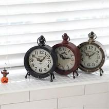 호프집 커피점 자명종모양 빈티지 시계 가구점 매장 인테리어시계, 블랙