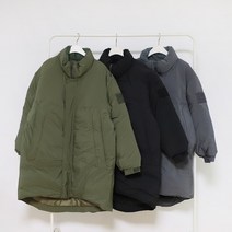 (SALE) 남여공용 몬스터 파카 롱야상 패딩 개파카 3컬러 블랙 카키 차콜
