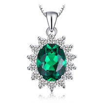 JewelryPalace Kate Diana(다이애나) 프린세스 디자인 인공 에메랄드 목걸이 펜던트 실버 925 체인 45 cm