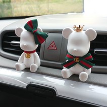 럭셔리 로얄 GG베어 차량용 석고방향제(리필오일5ml포함) 핸드메이드 선물 디퓨저, 가든파티