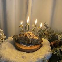 골드숫자초 골드초 생일 케이크 양초 파티 초, 2022세트(낱개4개입)