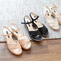 [디자이어로즈] 여성 여름 캐주얼 가죽 스트랩 샌들 5.5cm