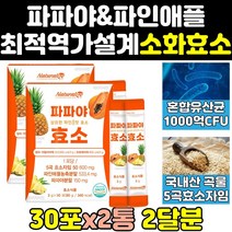 파파야 파인애플 탄수화물 단백질 분해 소화 효소 2통 효과 효능 파파인 알파아밀라아제 브로멜라인 프로테아제 식품 파우더 유산균 효소제 가루 고함량 골드 프리미엄 홈쇼핑 고용량