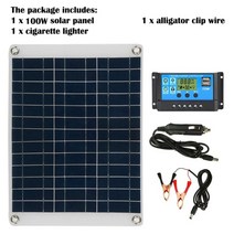 캠핑카용태양광패널 아파트태양광 태양광 패널 태양열판 100w 태양 전지 키트 12v usb 충전 태양 전지 보드 전화 rv car mp3 padwaterproof 야외 배터리, 100w-컨트롤러 포함