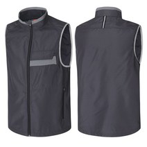 HAPST_ 목공용청앞치마 라운드캡 부직덧신 데님앞치마 방독면 급식실복장 공구조끼, 선택_ 작업복조끼 유니폼 단체복 봄여름가을 상호이름 무, 선택_ 105 2XL