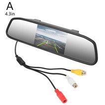 차량모니터 후방카메라모니터 미러링모니터 4.3/5 인치 LCD TFT 미러 스크린 자동차 모니터 반전 주차 2 채, 01 4.3 inches