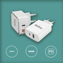 델브 USB-C PD 충전 퀵차지 3.0 듀얼 초고속 충전기 2포트 18W 36W, 999개