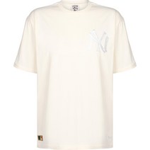 뉴에라 뉴욕양키즈 오버핏 엠브로이드ry 티셔츠 베이지