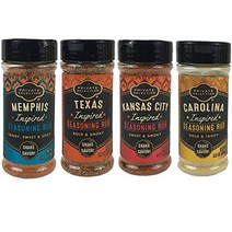 Regional Grill Spices and Rubs - Memphis Texas Kansas City and Carolina Style Dry Rub Seasonings, 1