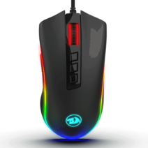 스타크래프트마우스 서든어택 버티컬 손목보호 Redragon COBRA M711 Chroma 유선 게임용 마우스 1680만 RGB 컬러 백라이트 10000 DPI 9 버튼 242, 검은 색