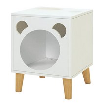POLI PETS POLIPETS 반려동물을 위한 사이드 테이블 및 집 나무 테이블 MDF 방지 목재 미니멀리스트 우아함 방지 공간 절약 50.8x40.6x40.6cm(2, White
