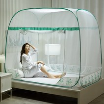 MBH 고방정접이식삼문몽골모기장, 200*220cm 2.0 m 침대, 지안 징 후아 샹 그린