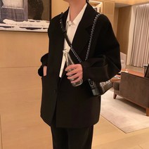 쁘띠 정장 남자 트렌드 봄가을 디자인 고퀄리티 감각 보이핏 볼륨 CHIC 트렌치코트 건달카리스마 숏 양복 3153865278