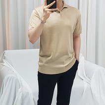 로니케이 PK 카라 단추 헨리넥 반팔 니트