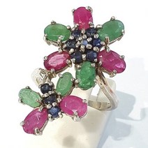 블루케이 [블루케이] 루비 에메랄드 원석 반지 230106-11