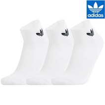 아디다스 발목양말 불꽃양말 3개1세트 미드 앵클 삭스 3PP 화이트, 상세설명참조