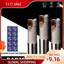 목공엔드밀 라우터 비트 밀링 BAP300R 커터 APMT1135 인서트 선반 공구 BAP 300R 홀더 CNC 러프 머시닝 카바이드 APKT1135 1 세트, 300R C15-16-200-2T, NO Insert