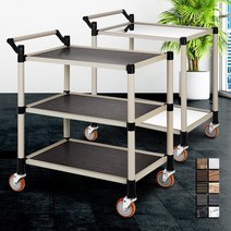 2단/3단 학교 수업 연구실 실험실 카트 그릇수거 호텔 모텔 급식카트 식당, 1개, 일반형 애쉬그레이 2단 대