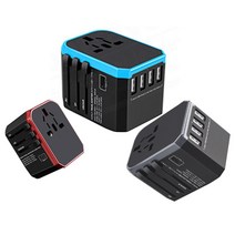 가엔가 5.6A 고속충전 C-TYPE 4포트 USB 여행용 멀티 플러그 어댑터 레드, 1개레드-MTAZ07