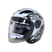 JEC JS7 경량 오토바이 오픈페이스 헬멧 대형 큰사이즈 빅사이즈 경량 큰머리 3XL, XXL, 화이트데칼