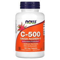 와와마켓 NOWFoods 비타민C 500mg 아스코르브산칼슘 Ascorbic Acid 100정 1팩