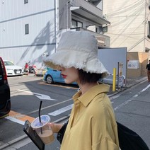 가을 데일리 빈티지스타일 벙거지 면모자 버킷햇 썬캡 여성용 모자 소두 만들기 캠핑코디