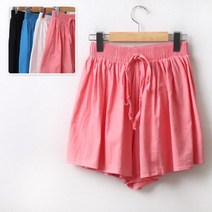 린넨 밴딩 플레어 숏팬츠 206A041S 빅사이즈 여성