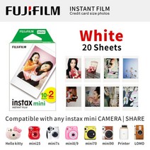후지 필름 FUJIFILM 카메라 오리지널 후지필름 인스탁스 미니 필름 10-100 매 후지 인스턴트 카메라 용 인, 07 White  20 Sheets