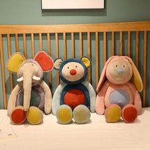 오가닉 애착인형 보들보들 촉감 동물 혼합색상, 토끼, L(50cm)